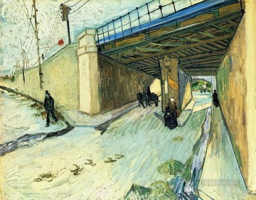 ヴィンセント・ヴァン・ゴッホ Painting - モンマジュール通りにかかる鉄道橋 フィンセント・ファン・ゴッホ
